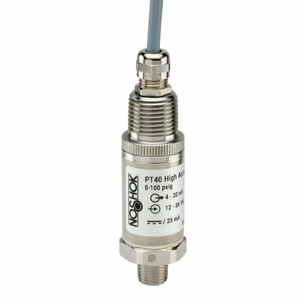Noshok Pressure Transmitter, 0-10000 psi gauge, ±0.25% of span, 4 mA to 20 mA, 2-wire, 1/4 NPT male, 1/2 N PT40-10000psig-1-1-2-16